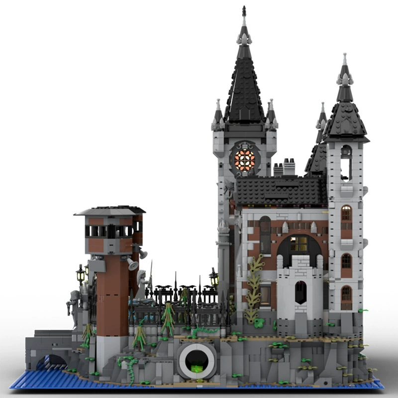Креативные MOC маленькие частичные строительные блоки А Arkham Asylum А asylum Building MOC-158329 DIY игрушка