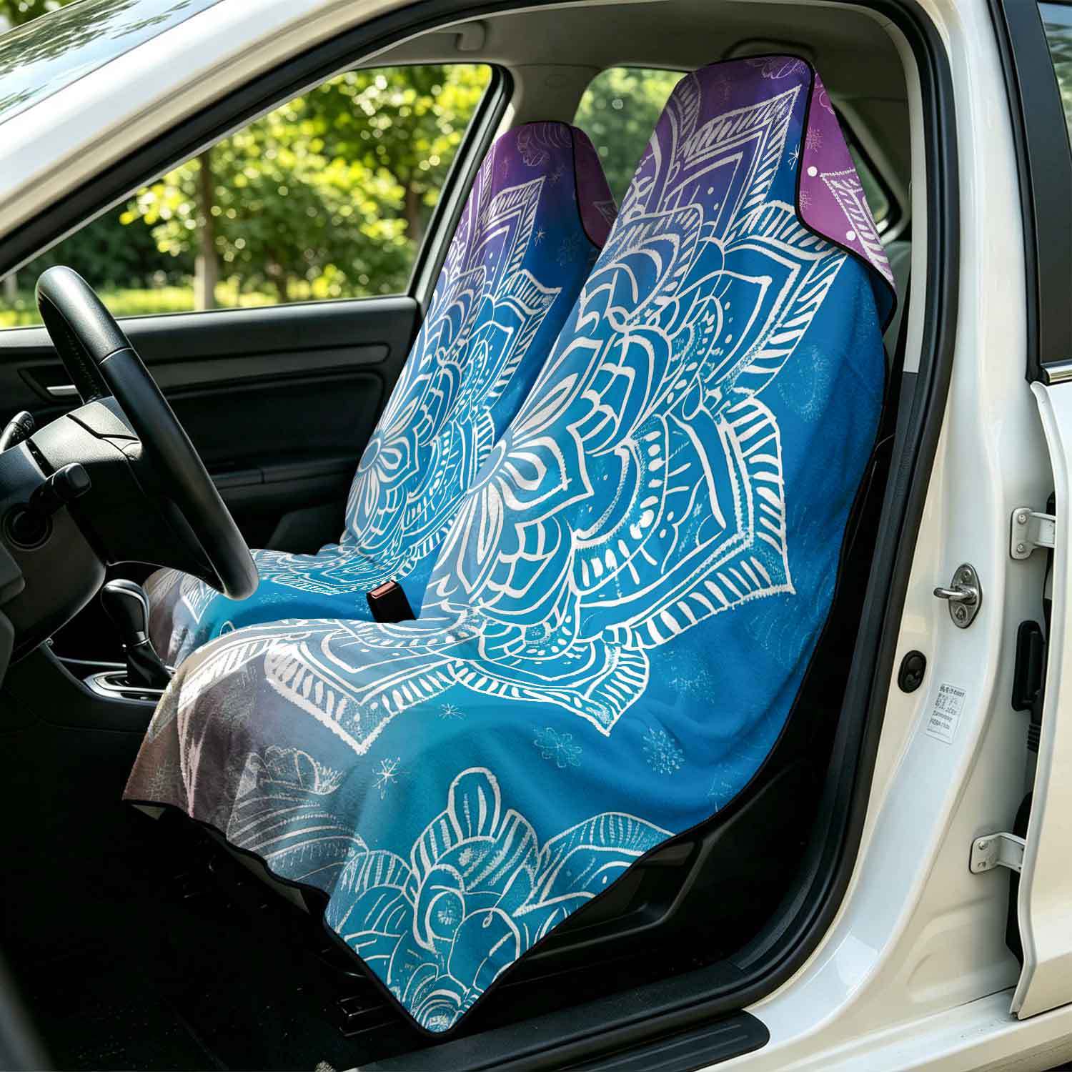 2-piece dual-use car seat cover, ultra-fine fiber, can be used as a beach towel, printed car protective seat cover 6