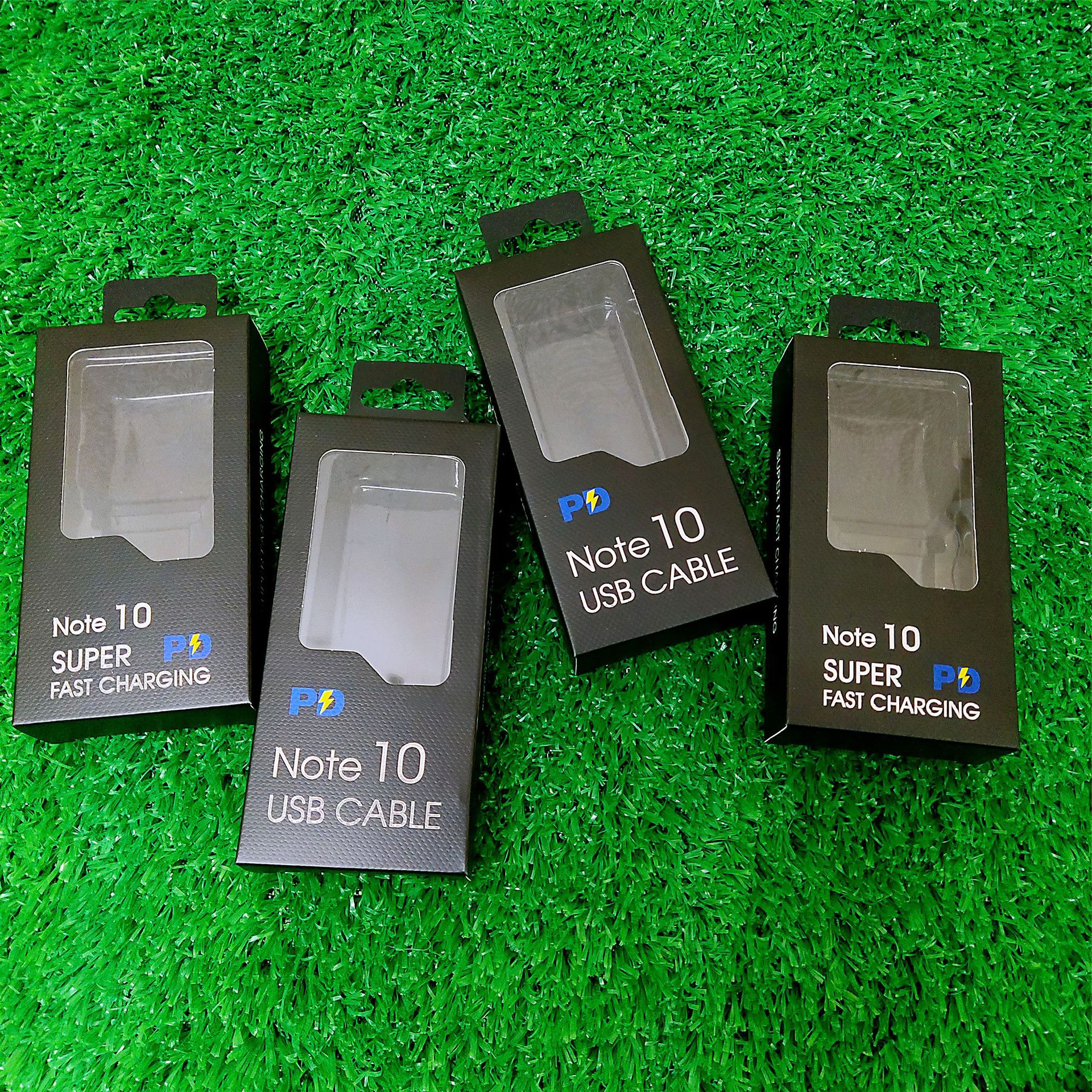 适用于note10 USB数据线包装 PD type-c快充头压纹纸盒 现货