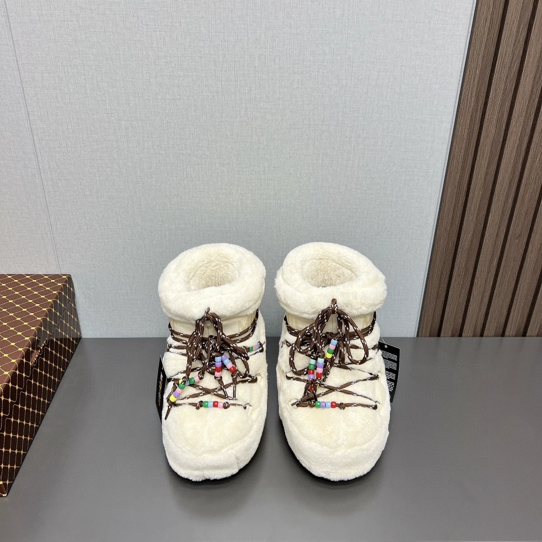 Меховые Moon Boots, в том же стиле как интернет-знаменитость, с повышением роста, нескользящие, теплые, толстая подошва снегоступы, милые уродливые сапоги для женщин