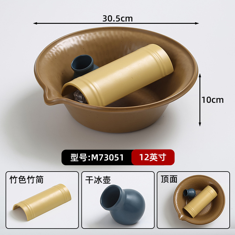 山野风火锅店鲜切牛肉专用盘雪花肥牛盘子特色密胺餐具涮肉盘商用|undefined