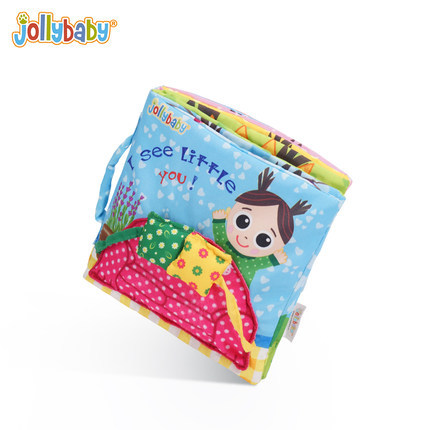 Jollybaby infantil tridimensional educación temprana paño libro 0-3 años de edad bebé multi-funcional libro de tela a prueba de lágrimas ilustración juguete