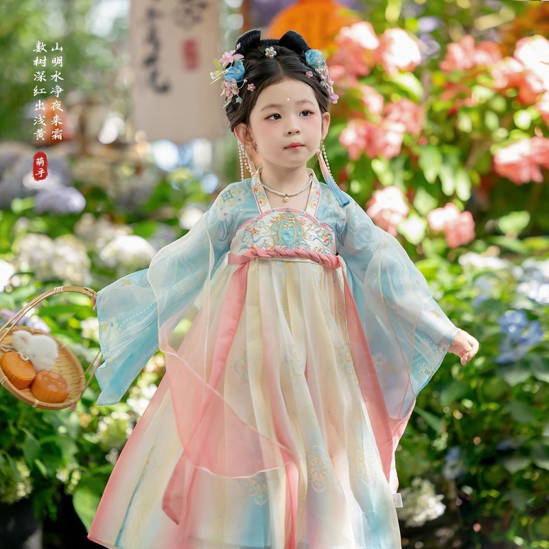 2025秋季新款汉服女童新款小女孩中式超仙连衣裙襦裙女宝宝公主裙|undefined