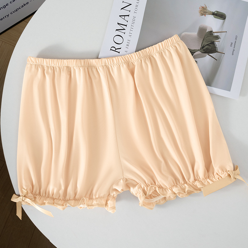 Pantalones de seguridad con linterna de seda de hielo para mujer, estilo fino de verano, pantalones de calabaza antideslumbrantes y sin rizos, pantalones de seguridad para mujer elásticos