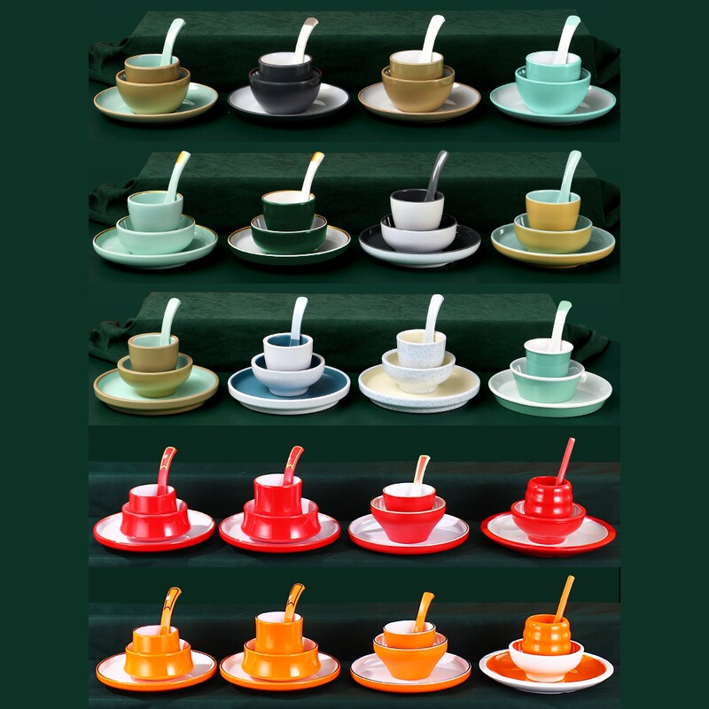 Melamine Hot Pot Restaurant Tableware Four-Piece Set Restaurant Tableware Set Commercial Hotel Tableware Tableware Set Dishes