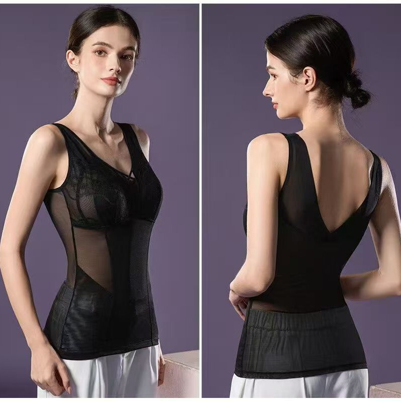 New Large Size Mesh Thin Shapewear with Rabbit Ear Cups, Light Compression Tummy Control, Slimming m 100kg Women's Tummy Control Underwear