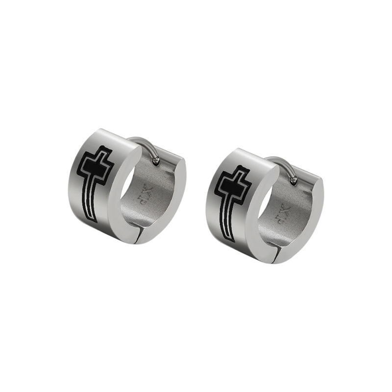 Xuping acero inoxidable simple atmósfera joyería pendientes nicho personalidad de moda europea y americana transfronterizos pendientes sin género