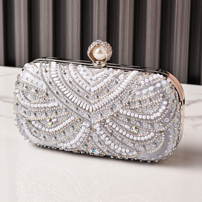 Nuevo bolso de cena transfronterizo para damas, bolso de noche bordado con diamantes, bolso de fiesta, bolso de vestido diagonal, bolso de novia