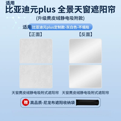 Curtain for Sunroof, Sun Protection, Car curtains - electrostatic-adsorption-model-suede-gray2-byd-22-25-yuan-plus
