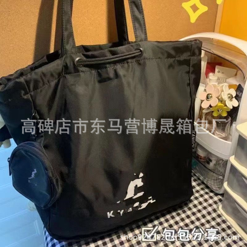 外国貿易韓国語版の新しいカンガルー女性の大容量トートバッグファッショナブルで多用途なショッピングバッグKANGOLポータブルショルダーバッグ|undefined