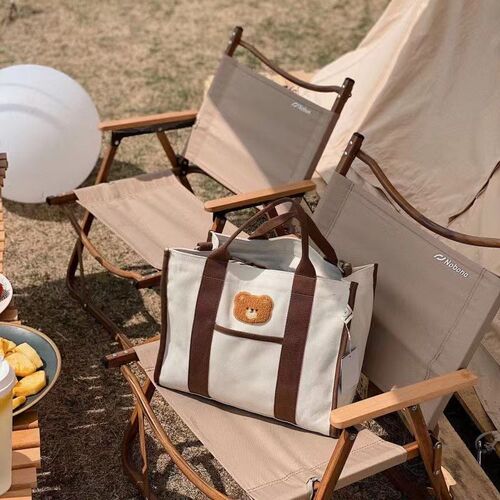 Original DIY Korean Ins Handbag with Single Shoulder Design for Women, Multifunctional and Large Capacity Canvas Embroidered Mummy Bag