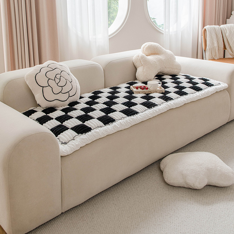Sofa-cushion-Mantou-cushion-plush-thickened-non-slip-Mantou-shape-warm-and-simple-cushion-cream-wind-machine-washable-and-water-washable