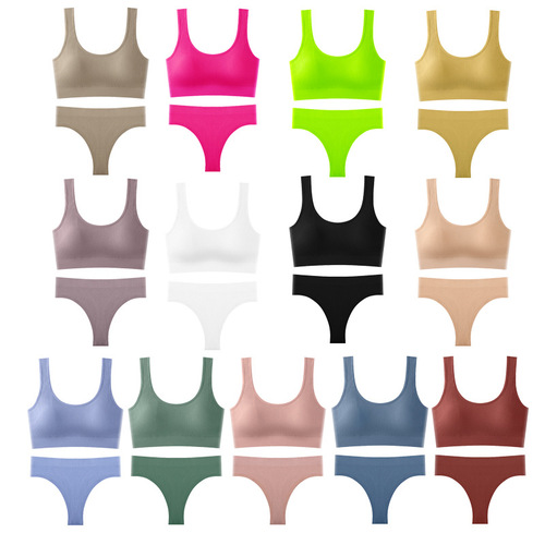 Cross-border threaded U-shaped beautiful back for women without rims sexy bra vest style underwear T underwear triangle cup thin bra