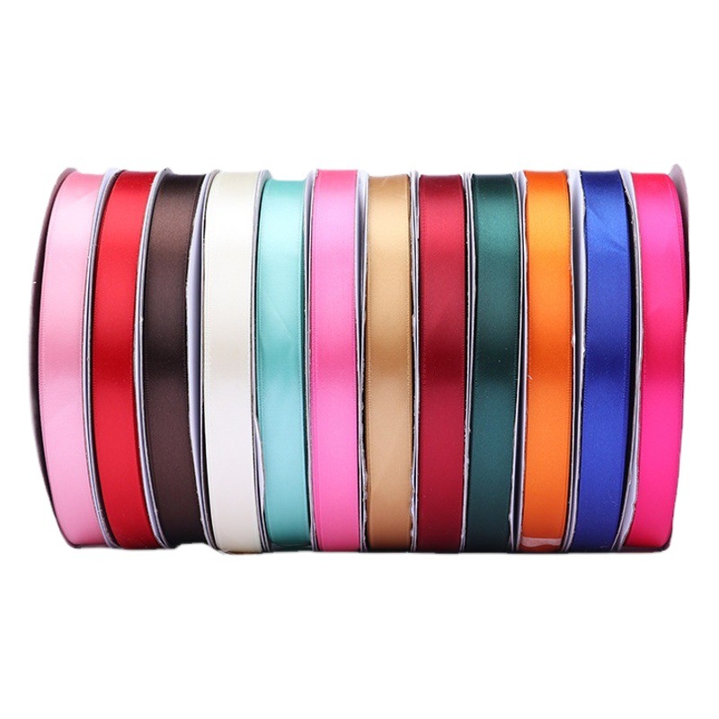 1,5 cm cinta de poliéster arco DIY cinta de la boda flores caja de regalo de frutas ropa de embalaje de satén cinta de color