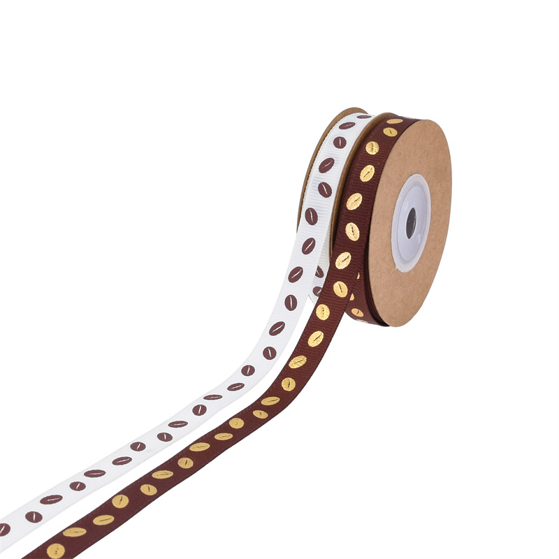 Nuevos productos transfronterizos roscados granos de café cintas de regalo de embalaje de chocolate DIY ramo de flores material clip de pelo cinta