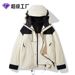 定制LOGO户外冲锋衣外套情侣款春秋季登山服男女款三防连帽夹克男