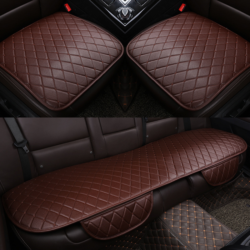 El Comercio exterior caliente-Venta de cuero cojín de asiento de coche cuatro estaciones de cuero cubierta de asiento de coche cubierta de asiento de una sola pieza entrega de una sola pieza image 5