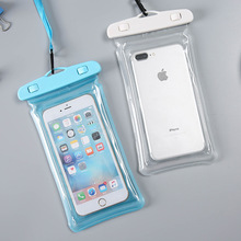加厚PVC手機防水袋 帶掛繩氣囊游泳漂流手機防水套透明手機防水袋