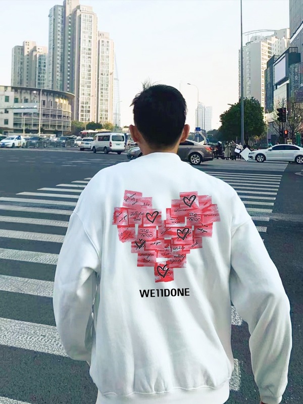 跨境爆款WE11立体印花小熊休闲宽松情侣T恤男女同款卫衣外贸批发|undefined