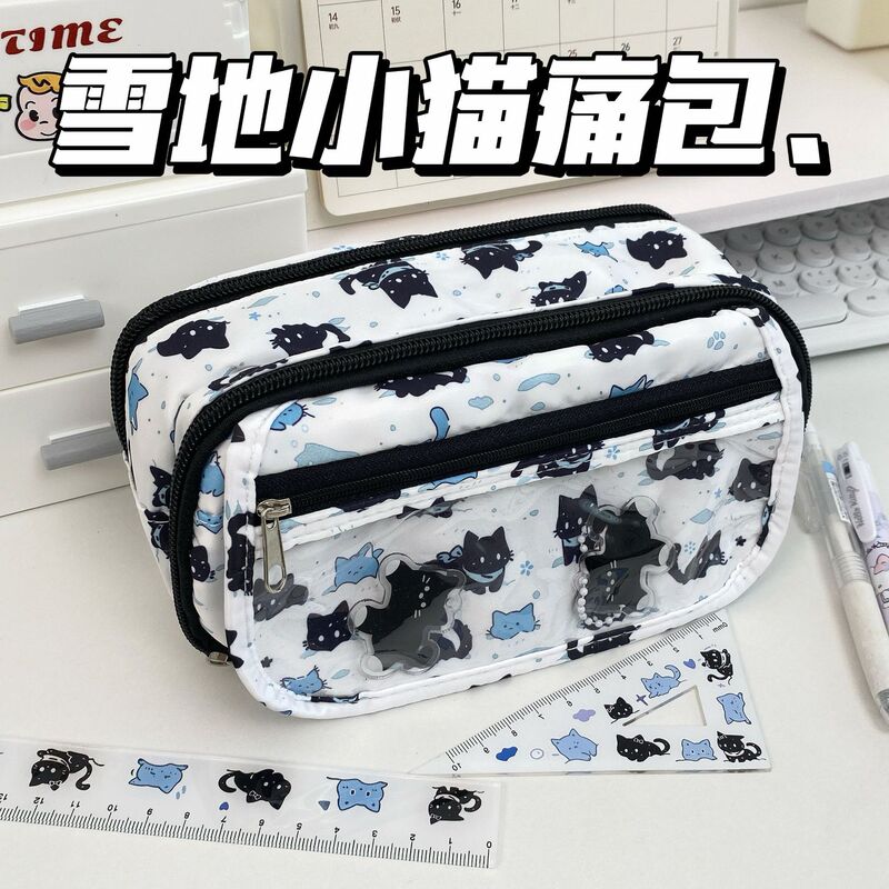 Jiyikawa ペンシルバッグ ins 高価値文具バッグ大容量学生筆箱多機能化粧品バッグ|undefined