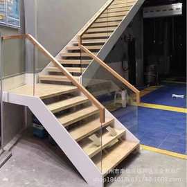 拆叠定制阁楼双梁楼梯别墅家用室内复式钢架楼梯复式L型楼梯