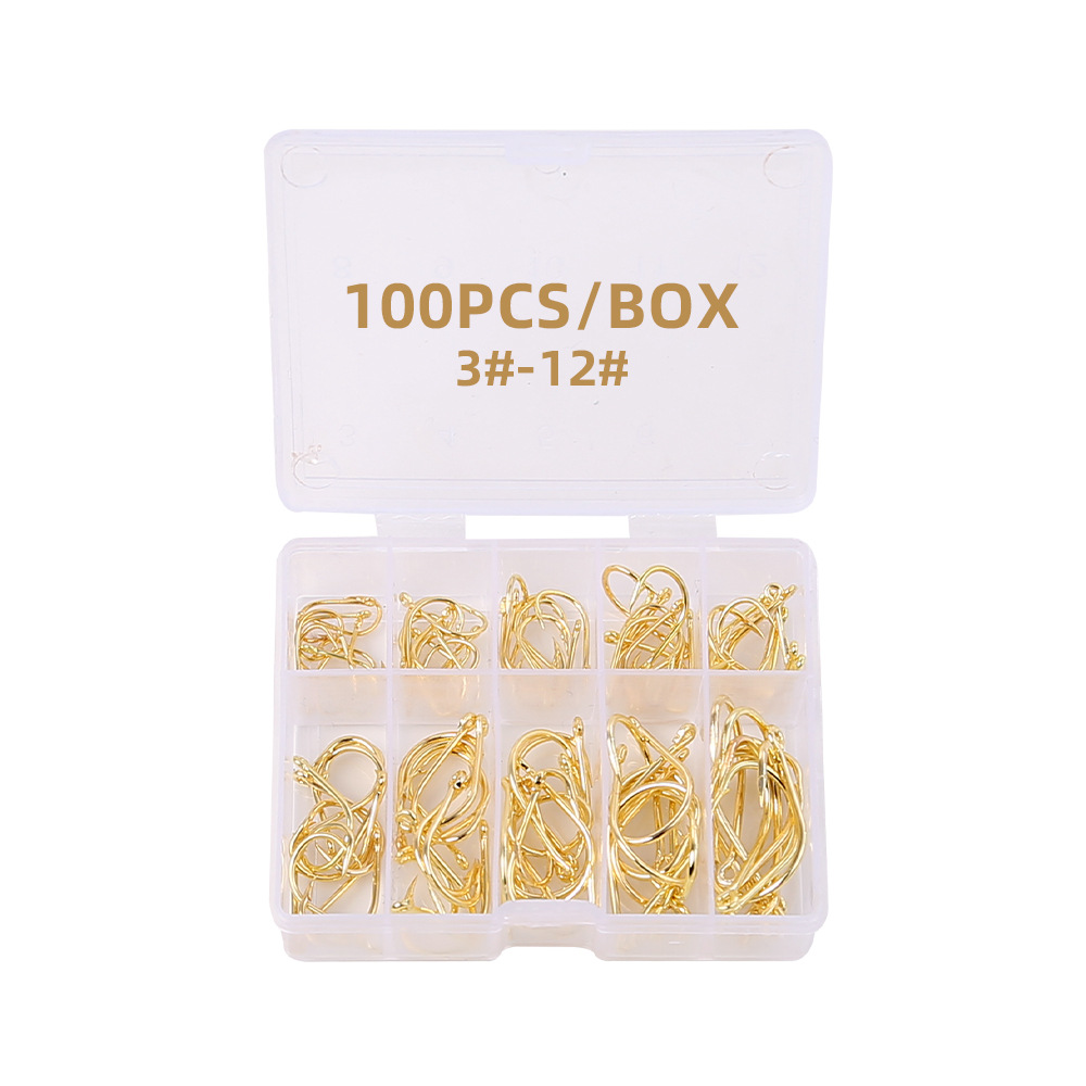 Etiquetado y envío 3-12 # Anzuelo de púas Iseni AliExpress exporta juego de anzuelos equipo de pesca