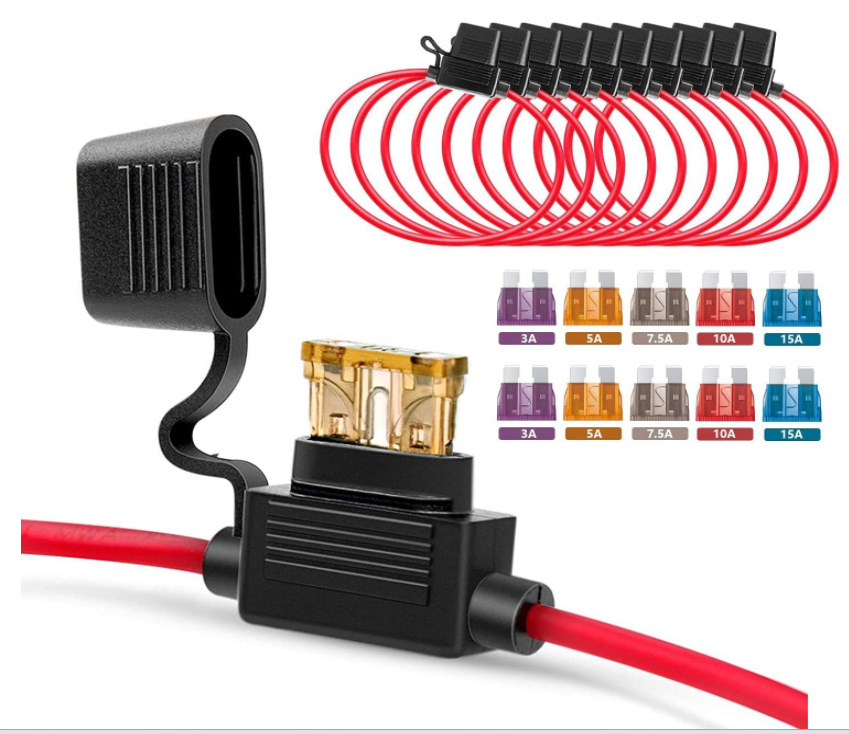 10pcs32V20A防水保险丝座16AWG ATO叶片保险丝座10pcs中型插片