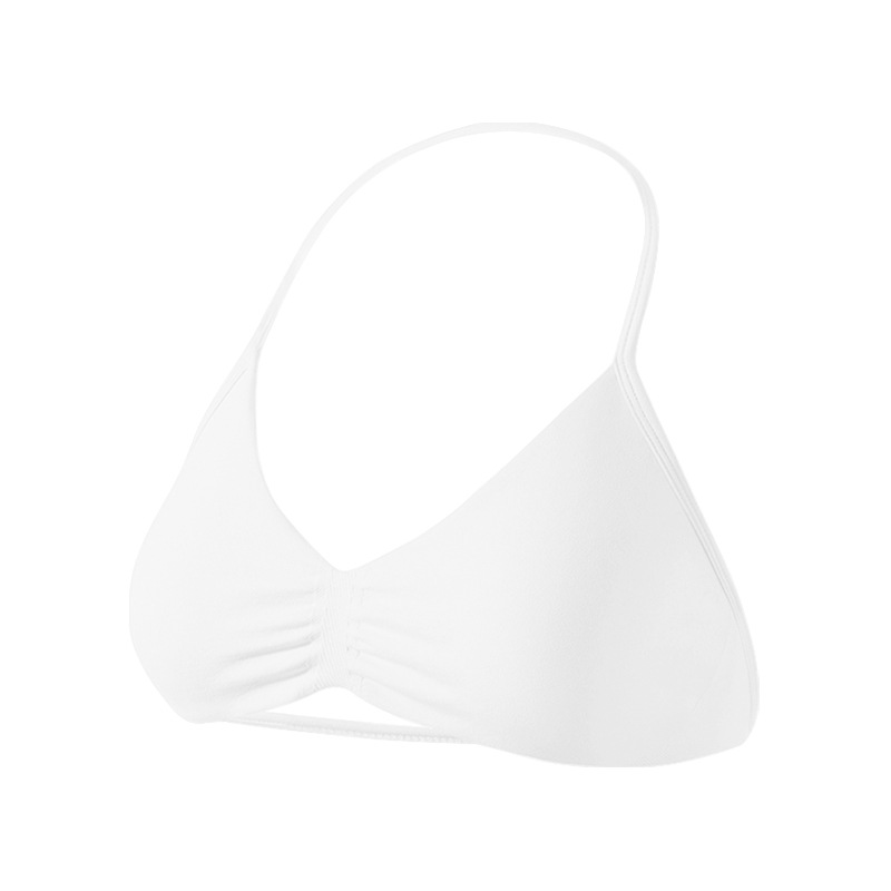 Sujetador deportivo Dyfne para mujer, cuello halter de nailon mate, hermoso diseño en la espalda, sujetador pequeño, a prueba de golpes de alta intensidad, efecto push-up, sujetador para yoga.