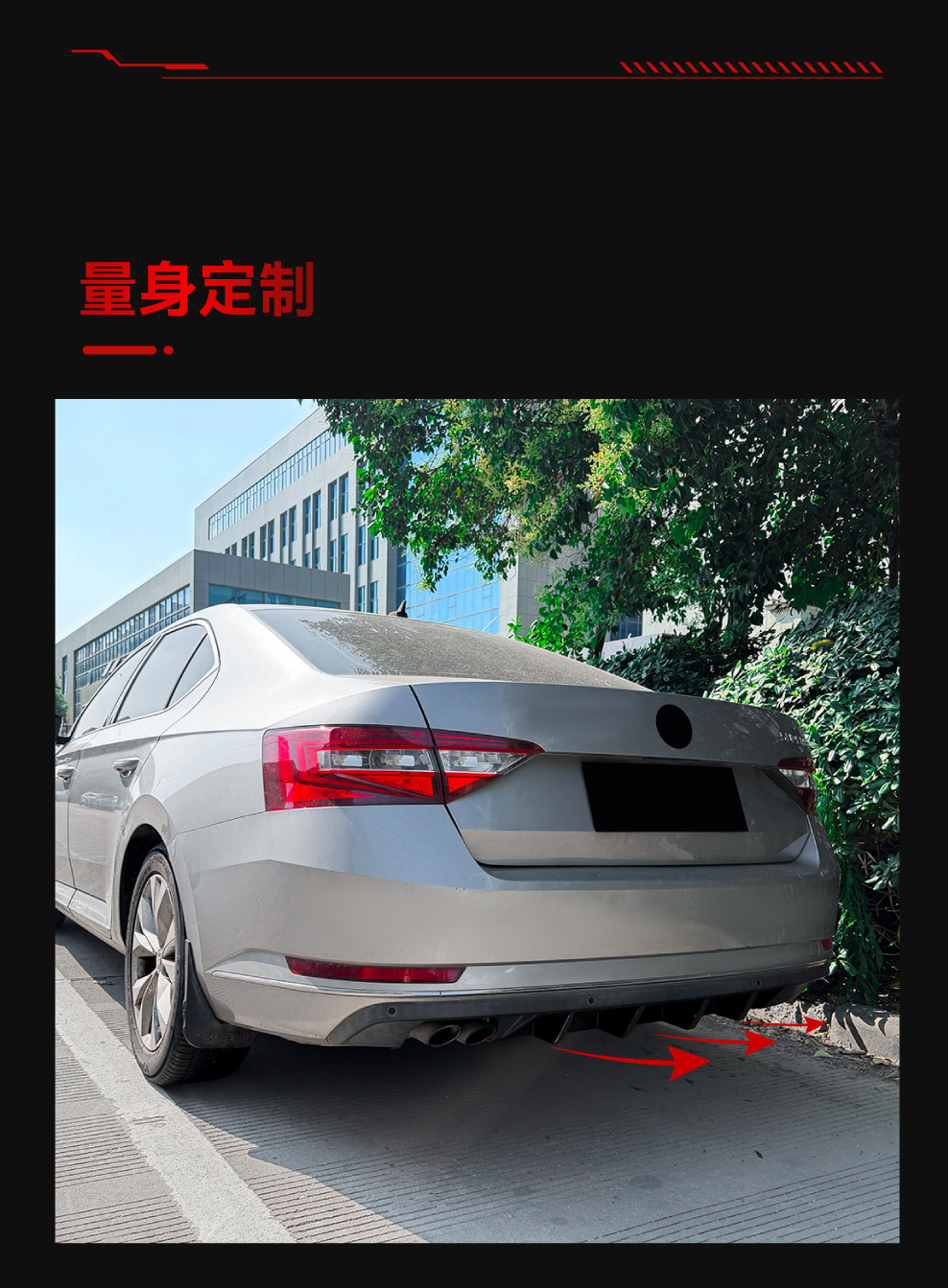 Applicable to 2015-2019 Skoda Superb B8 Rear Lip Spoiler Surround Cross-Border Modification Parts