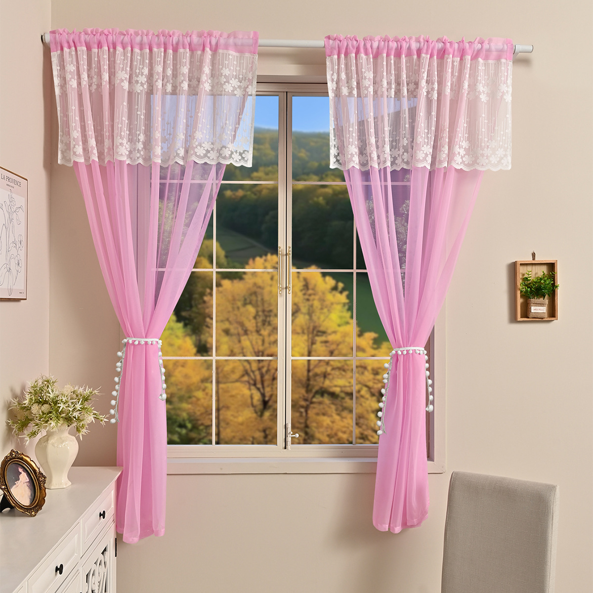 Nuevo meteoro transfronterizo encaje trilon media pantalla de ventana barra de presión de línea para enviar encaje blanco bola correa