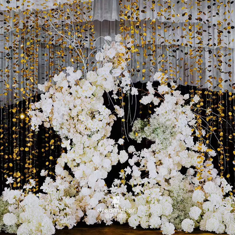 Wedding Golden Silver Positioning Beads Sequin Curtain Beads Feng Shui Curtain Door Curtain Stage Background Decorative Curtain Sequin String