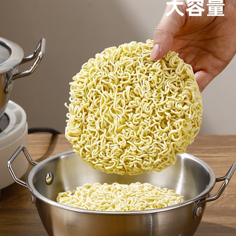 韩式泡面碗316不锈钢大碗带盖家用双耳拌饭碗螺蛳粉汤碗手柄|undefined