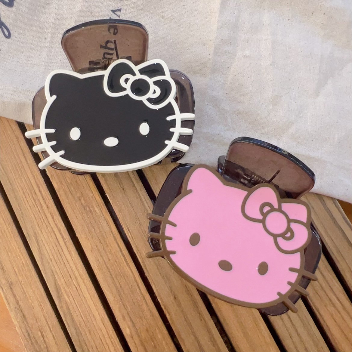 韓版新款甜美少女雙面KT高級感抓夾時尚卡通可愛後腦勺盤發鯊魚夾