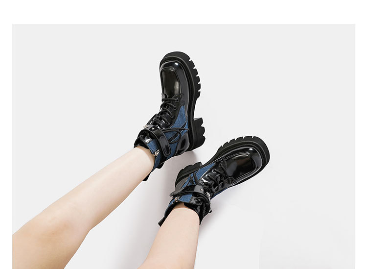 2024 Ősz/Tél Új Liquid Butterfly Martin Talpú Könnyű Knight Rövidnadrág Női Vastag Sarkú Farmer Bőr Csizma_voghion.com