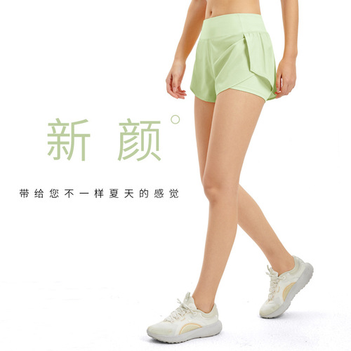 New European and American fitness sports shorts for women, summer hot pants, anti-exposure, casual, quick-drying, running, yoga, exercise, breathable