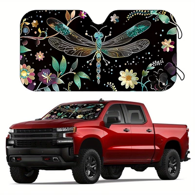 Sun shade: Heat-Insulating Sunshade Car Universal - 130cm70cm-dragonfly