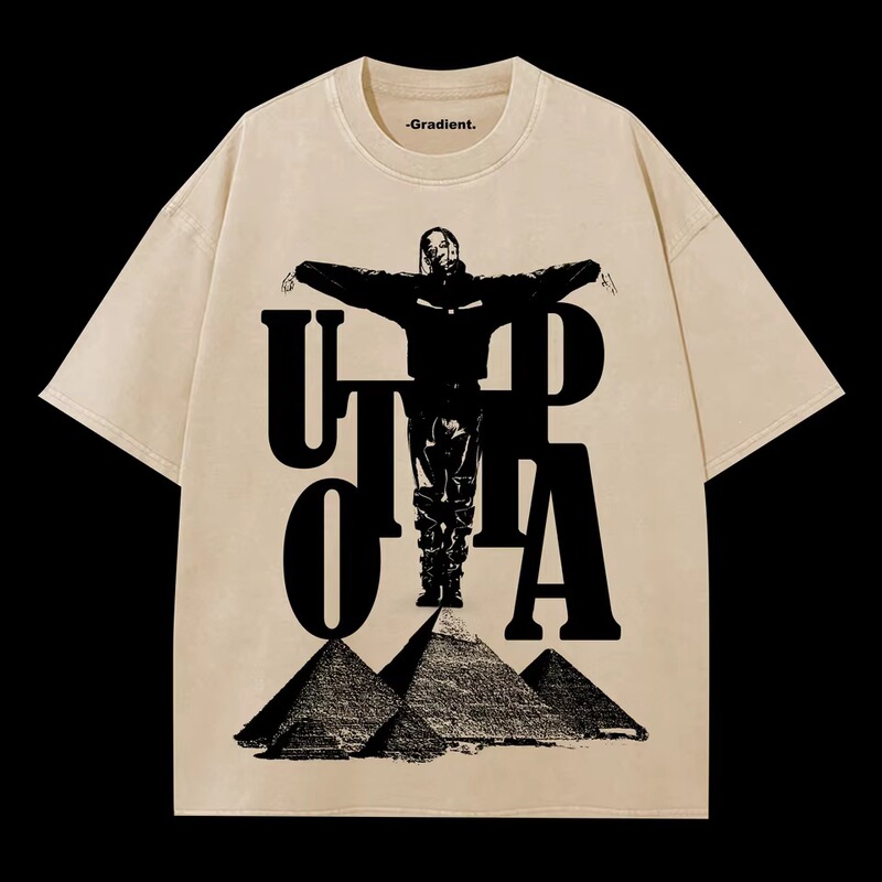 Travis Scott Utopia 2026 World Tour Fan Support T-Shirt Summer Men's and Women's Cotton T-Shirt