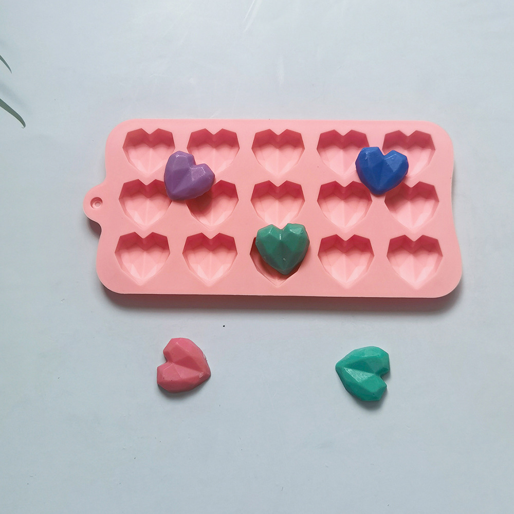 15 diamantes amor chocolate 68 molde de silicona pastel helado pudín molde de postre jabón utensilios