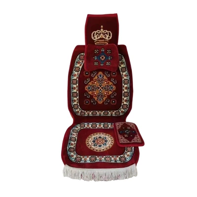 Car Imitation Wool Cushion Blended Handmade Carpet Short Plush Full Surrounding Four Seasons Universal Pure Wool Five-seater Car Cover (Wool pad) - a-set-of-five-seats-for-the-whole-car-red