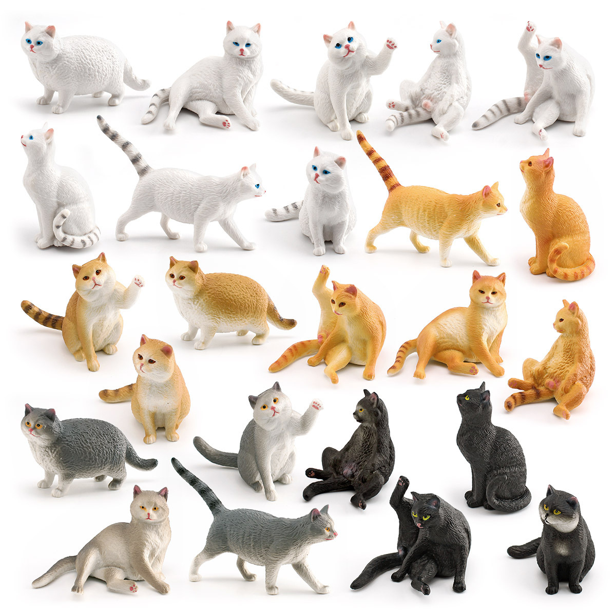 Transfronterizos niños mini simulación de mascotas modelo de gato gato graso gato de pelo corto británico gato naranja gato pastoral adornos estáticos