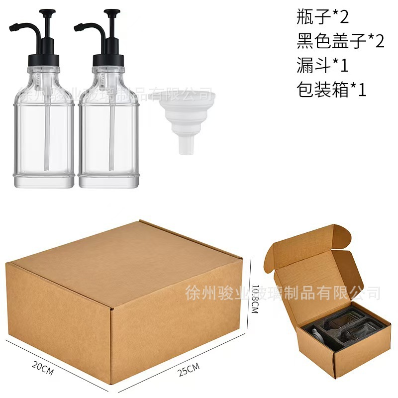 Amazon vidrio blanco cristalino 500ml emulsión jabón desinfectante de manos botella dispensador de café botella de jarabe