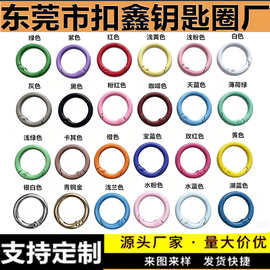 彩色弹簧圈厂家批发喷烤漆24mm开口圆圈快挂锌合金单圈20mm弹簧扣