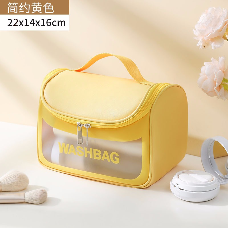 Bolsa de cosméticos transparente transfronteriza bolsa de almacenamiento impermeable de alta capacidad bolsa de lavado de maquillaje portátil PU