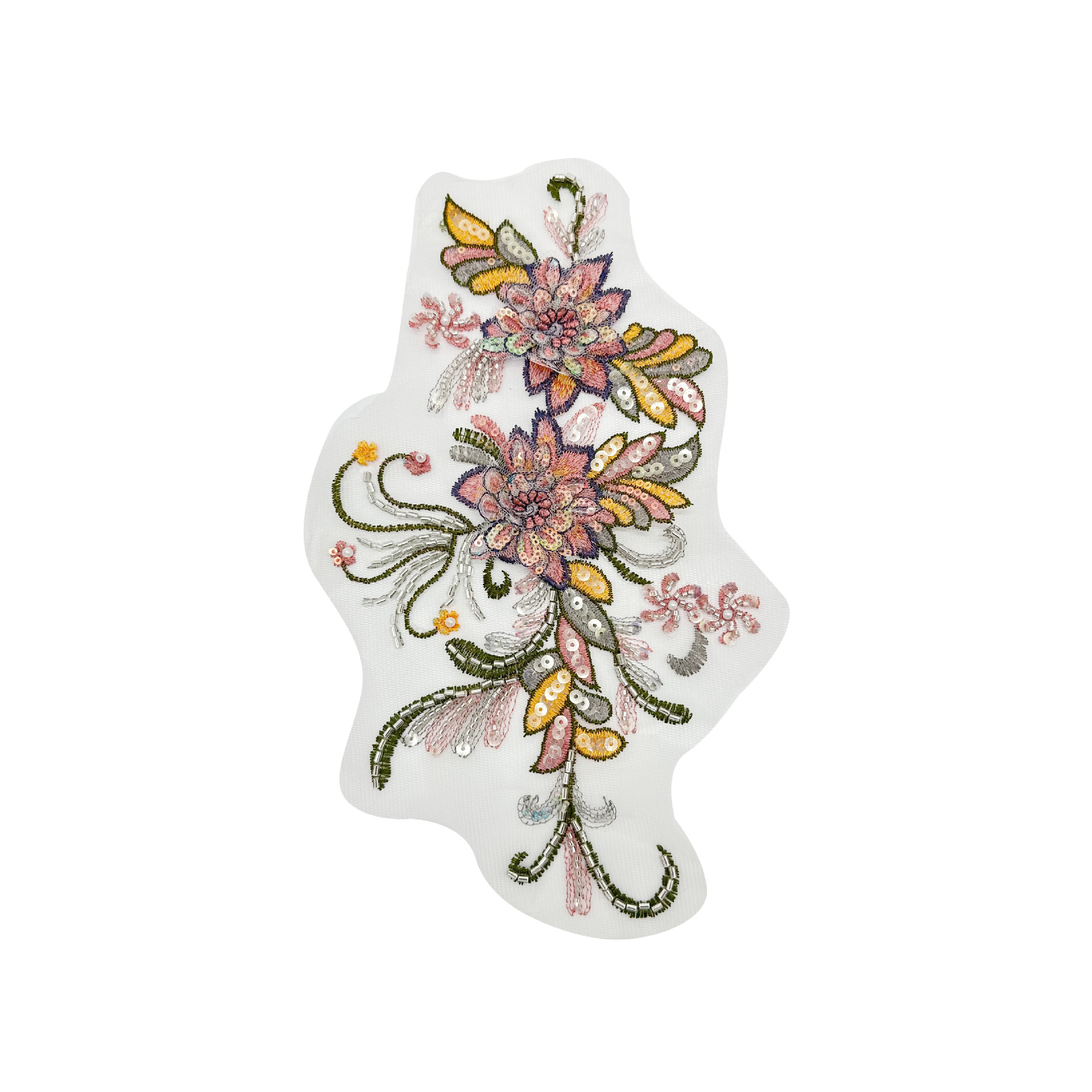 Flores de sequilla tridimensional tela bordada parche de encaje jeans ropa accesorios de ropa hermosa flor de pecho