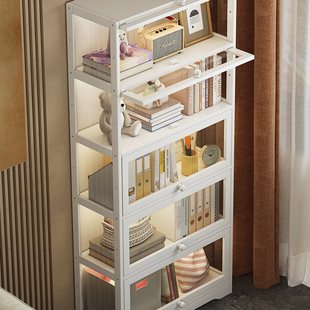 Wholesale Modern Multi-Layer Glass Transparent Dust-Proof Storage Bookcase Storage Rack Household Floor-Standing Display Cabinet Acrylic Book