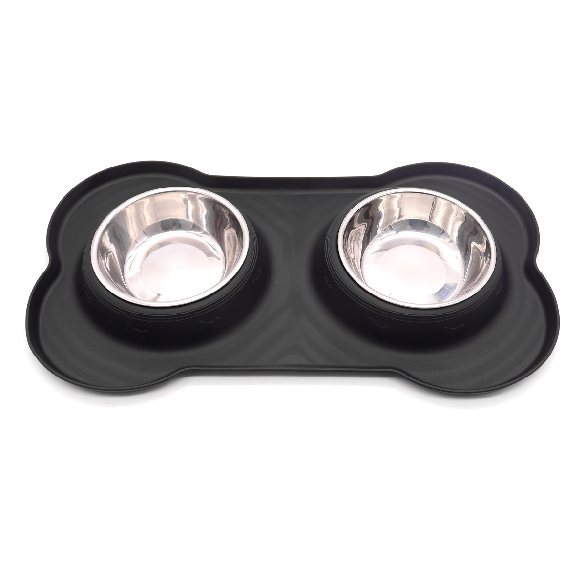 Tazón para perros Tazón para perros Anti-volcado Tazón de arroz para perros de acero inoxidable Tazón doble Tazón para comida para perros 2 Tazón para beber Tazón para mascotas al por mayor