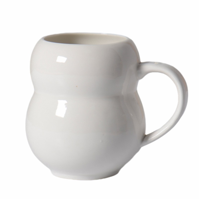 Korean wind ins lindo gordito muñeco de nieve taza de cerámica taza de agua de gran capacidad taza de desayuno con forma de calabaza de barriga grande