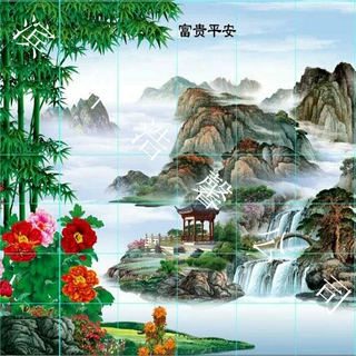 定制大型陶瓷壁画 富贵平安鸿福满门陶瓷瓷砖壁画 高温烧制瓷砖画