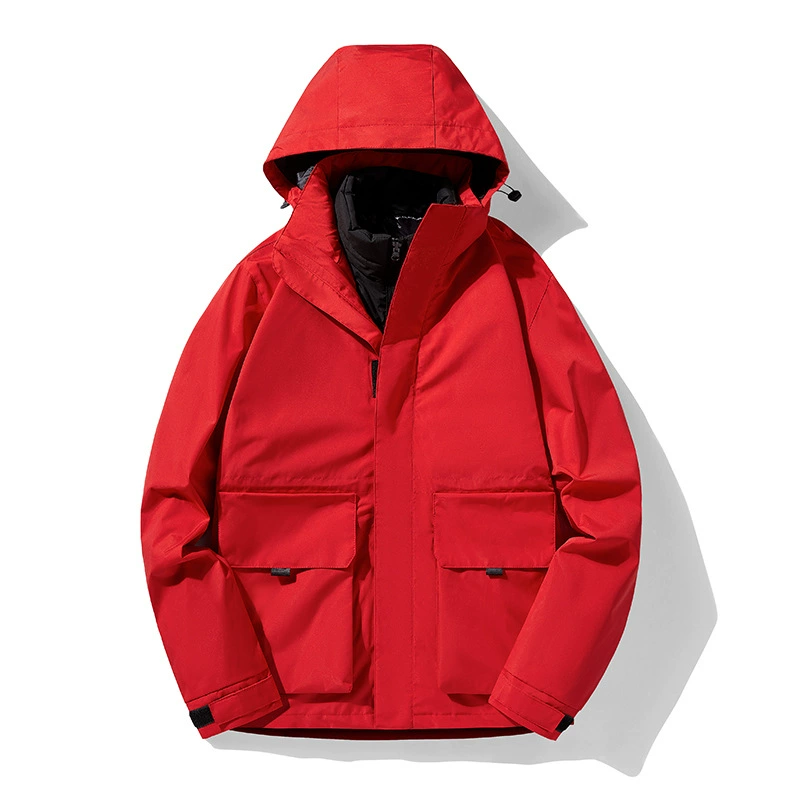 Пуховик, комбинезон, пальто, женский белый пуховик на утином пуху, уличная куртка, Мужская Рабочая одежда «Три в одном» из двух частей