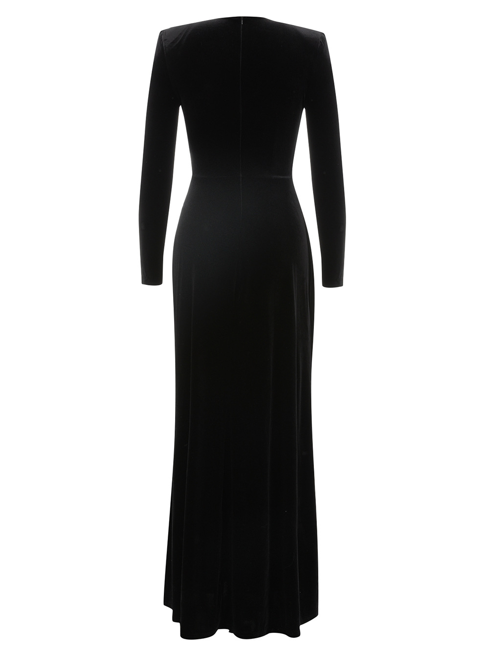 Autumn Winter Elegant Long Sleeve round Neck Long Patchwork Dress Evening Dress